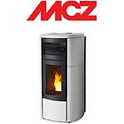 Mcz stufa a pellet club hydromatic 24 top e fianchi in ceramica 24 kw bianca