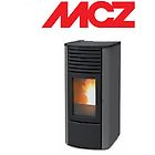 Mcz termostufa a pellet clio hydro 23 in ghisa e acciaio 23 kw silver