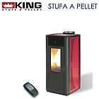 King termostufa a pellet 14,8 kw 14 idro con telecomando colore bordeaux