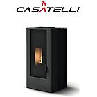 Casatelli stufa a pellet mod. filippo 9 con rivestimento in acciaio verniciato e top in ceramica 8,2 kw dispon