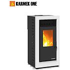 Karmek One stufa a pellet ad aria ventilata mod. graz in acciaio 10 kw bianca