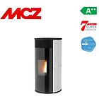 Mcz stufa a pellet idro pad line hydromatica 18 kw m2 in ceramica rigata colore white new cod. 7121030