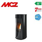 Mcz stufa a pellet idro pad plain hydromatica 18 kw m2 in ceramica liscia colore black new cod. 7121030