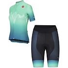 Castelli completo dolomites jersey w + short w maglia + pantaloncino ciclismo donna black s
