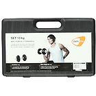 Get Fit 10 kg set + plastic box set manubri fitness black/chrome