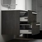 Bh Fitness bh composizione bagno sospesa moderna 100 cm grigio scuro venato con specchio colonna e lavabo ceram