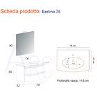 Bh Fitness bh composizione bagno curva sospesa da 75 cm rovere tabacco lavabo in ceramica e specchio mod. berli