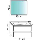 Arcdesign Selection mobile bagno sospeso due cassetti bianco lucido con specchio roxy
