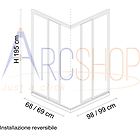 Arcdesign Selection box doccia 70x100 h195 da 6mm profilo in alluminio cromo vetro trasparente