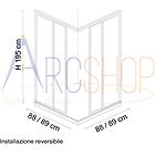Arcdesign Selection box doccia 90x90 h195 da 6mm profilo in alluminio cromo e cristallo trasparente