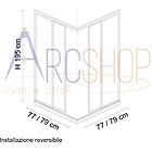 Arcdesign Selection cabina doccia 80x80 adattabile h 195 con lati scorrevoli