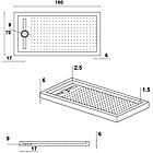 Gravena piatto doccia 70x160 h 6 in acrilico rinforzato