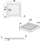 Gravena piatto doccia h 6 in acrilico rinforzato 80x80