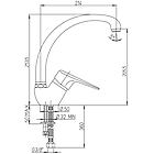 Jacuzzi miscelatore per lavello color avena granito con canna alta