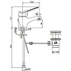 Piralla miscelatore lavabo ariel ottone cromato made in italy con piletta di scarico inclusa 0re00088a16