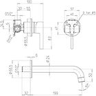 Jacuzzi miscelatore per lavabo a muro modello fiamma rubinetteria