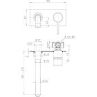 Jacuzzi rubinetteria lavabo a muro con piastra serie fiamma