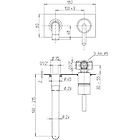 Jacuzzi miscelatore lavabo a muro con piastra lumos di rubinetteria