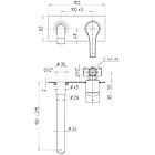 Jacuzzi miscelatore lavabo a muro con piastra rubinetteria moonlight in ottone cromato 0mg00497ja03