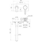 Jacuzzi miscelatore nero opaco lavabo a muro con piastra rubinetteria sunset