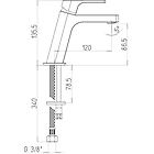 Jacuzzi lavabo monoforo rubinetteria twilight ottone cromato per piletta clik clak 0ti00086ja00