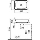 Vitra lavabo da appoggio rettangolare geo soft square in ceramica bianco lucido