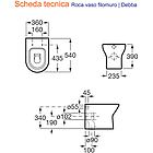 Roca vaso wc filomuro a terra ceramica mod. debba