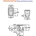 Roca wc vaso filomuro a pavimento ceramica inspira scarico universale