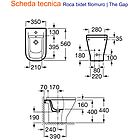 Roca sanitari filomuro a pavimento vaso e bidet mod. the gap