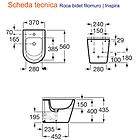 Roca bidet a terra filomuro in ceramica mod. inspira