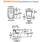 Roca bidet a pavimento filoparete in ceramica mod. the gap