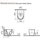 Vitra wc sento filo muro a terra scarico rimless cod. 7985b003-0075