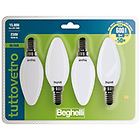 Beghelli lampadina led tutto vetro 4pz oliv 600lm 5w e14 4 56384bl