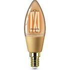Philips lampadina led filament ambra c35 e14, lampadina intelligente, oro, traslucido