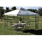 Giardini Del Re arredo giardino gazebo in acciaio verniciato 3x3 mod. decor. ecru yf-3133b 300x300x260h colore ecru&